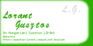 lorant gusztos business card